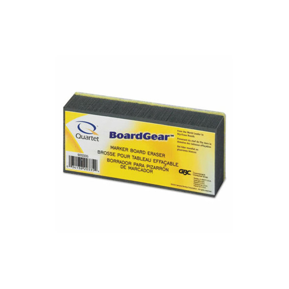 Quartet® BoardGear Marker Board Eraser, 5" x 2.75" x 1.38", Black/Yellow 920335