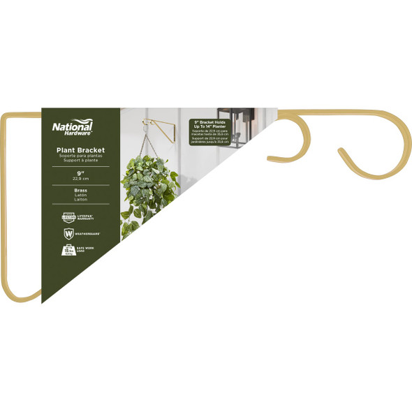 National Hardware 9 In. Brass Steel Hanging Plant Bracket