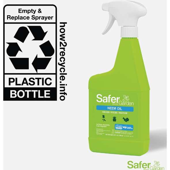 Safer Garden 24 Oz. Ready To Use 3-in-1 Neem Oil Trigger Spray SG5180 764011