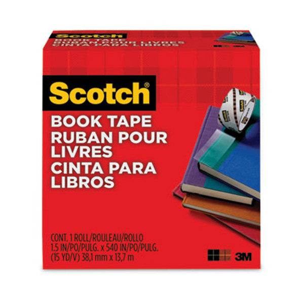 Scotch® Book Tape, 3" Core, 1.5" X 15 Yds, Clear 845-150