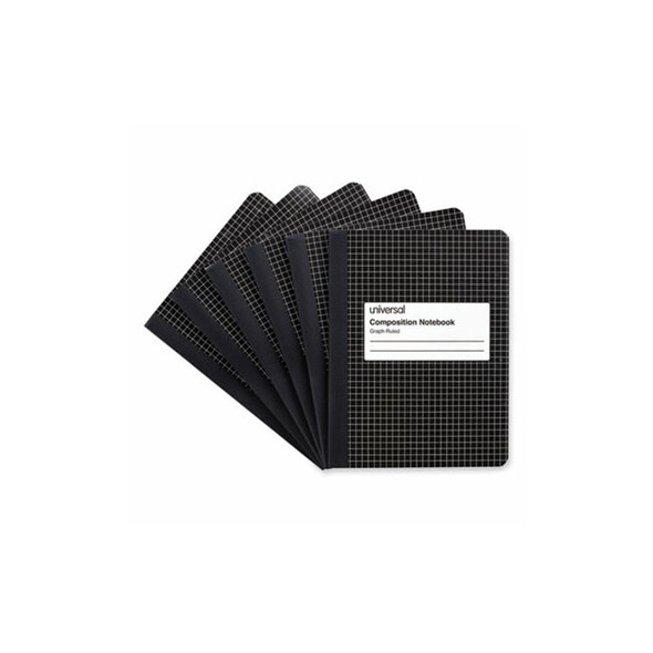 Universal® NOTEBOOK,COMP,QUAD,6PK,BK UNV20957