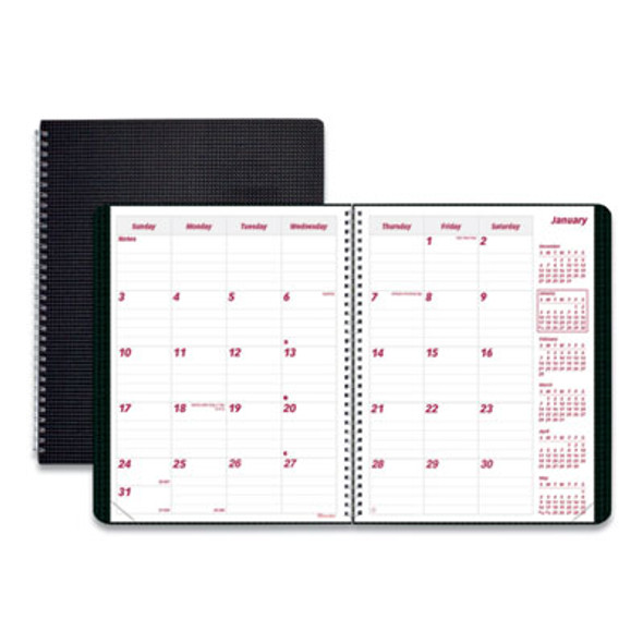 Brownline® PLANNER,MONTHLY,DULX,BK CB1200V.BLK
