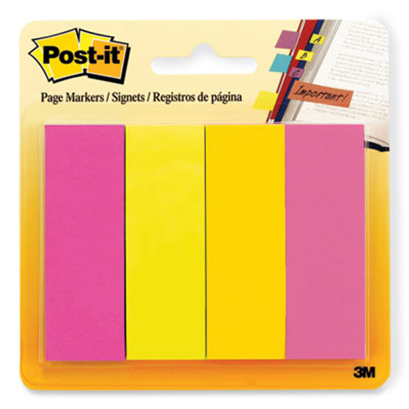 Post-it® Page Flag Markers, Assorted Brights, 50 Flags/Pad, 4 Pads/Pack 671-4AU