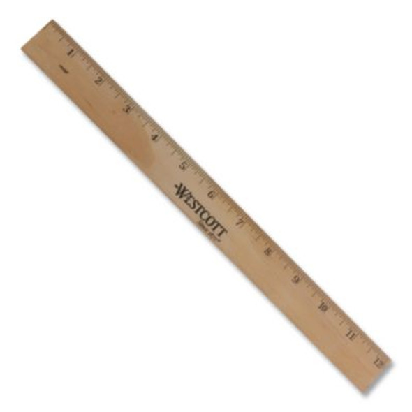 Westcott® RULER,WOOD,12IN,METRIC&IN 10375