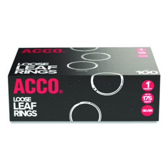 ACCO Metal Book Rings, 1" Diameter, 100/Box A7072202A