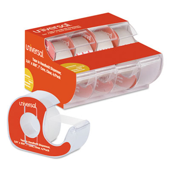 Universal® TAPE,W/DISPENSER,4PK,CLR UNV83504