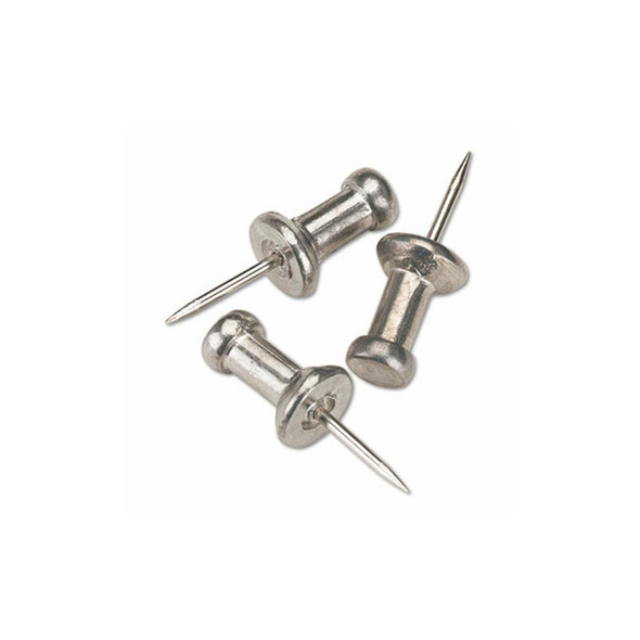 GEM® Aluminum Head Push Pins, Aluminum, Silver, 0.38", 100/Box CPAL3