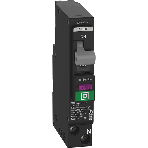 Square D QO 15A Single-Pole Dual Function Circuit Breaker QO115PAFGFC
