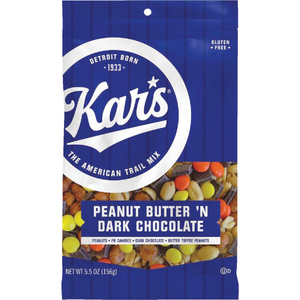 Kar's 5.5 Oz. Peanut Butter 'N Dark Chocolate Trail Mix 121562 Pack of 12