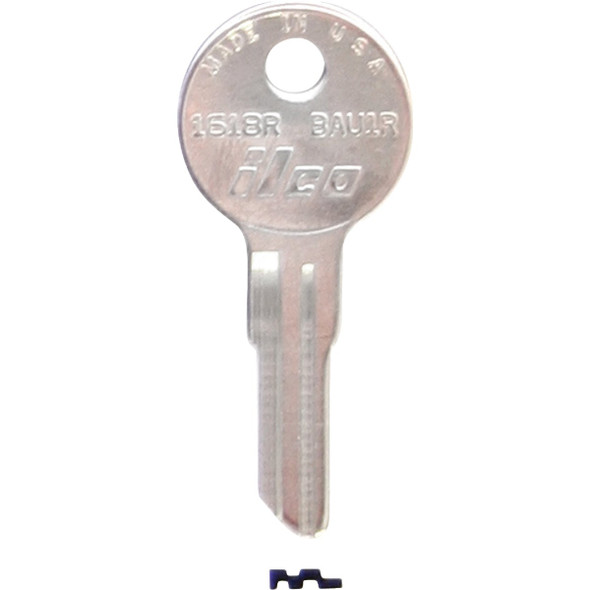 ILCO Bauer Nickel Plated File Cabinet Key BAU1R / 1618R (10-Pack) IAL00000472