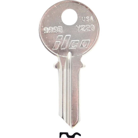 ILCO Yale Nickel Plated House Key, Y220 / 999B (10-Pack) IAL4200306B