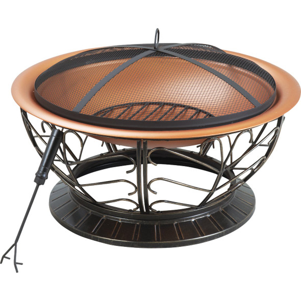 Outdoor Expressions 30 In. Coppertone Round Steel Fire Pit FT-114(2)
