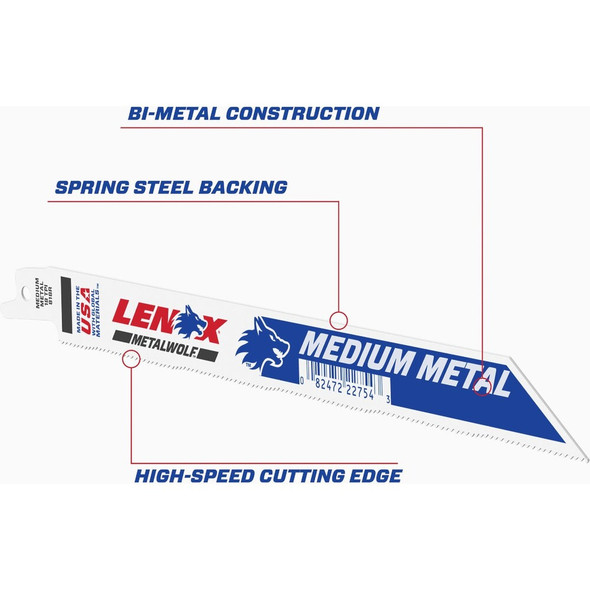 Lenox Blk 8" 18t Recip Blade 22754OSB818R Pack of 50 336817