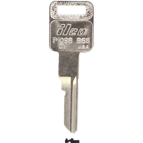 ILCO GM Nickel Plated Automotive Key, B63, P1098CV (10-Pack) IAL01143012