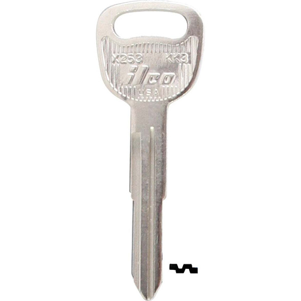 ILCO Kia Nickel Plated Automotive Key, KK3 / X253 (10-Pack) IAF00007122