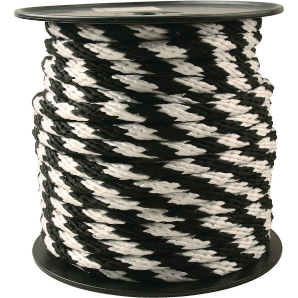 Do it Best 5/8 In. x 150 Ft. Black & White Derby Polypropylene Rope 709923