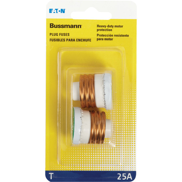 Bussmann 25A T Time-Delay Plug Fuse (2-Pack) BP-T-25 500825
