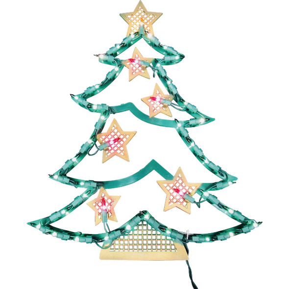 J Hofert 18 In. Pre-Lit Christmas Tree Plaque with 43 Lights 1548-T