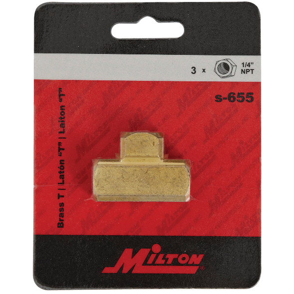 Milton 1-4 In. NPT Brass Female Air Hose Tee S-655 582818