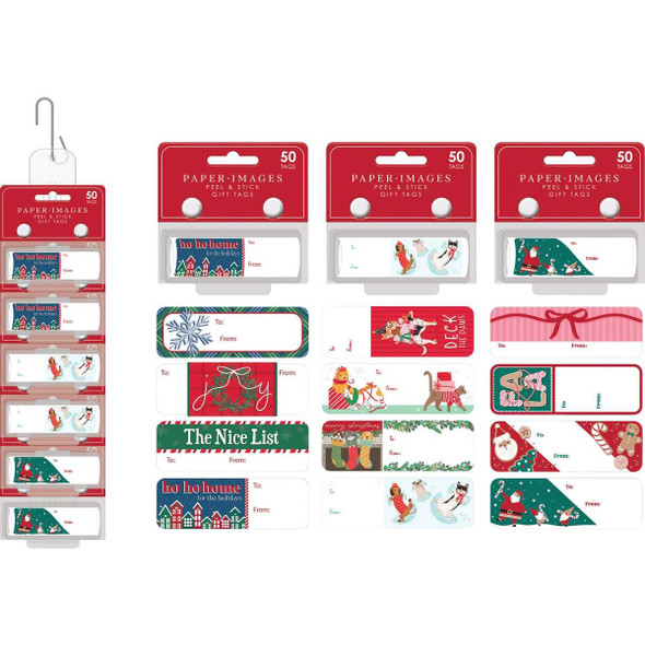 Paper Images Christmas Gift Tags (50-Pack) CTGR50CS-8 Pack of 50