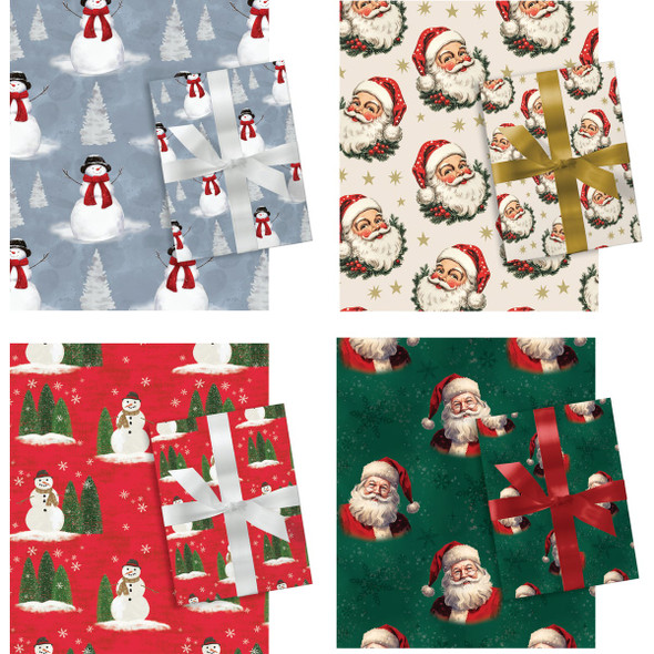 Paper Images Traditional 30 In. Christmas Gift Wrapping Paper Pack of 48