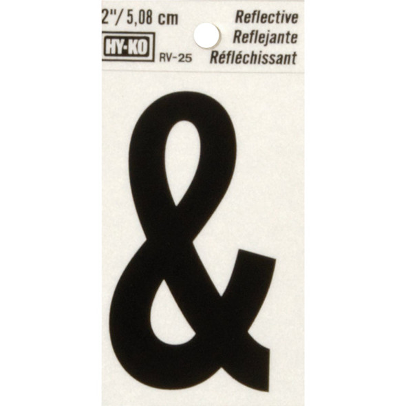 Hy-Ko 2 In. Vinyl Adhesive Symbol, Ampersand RV-25/& Pack of 10