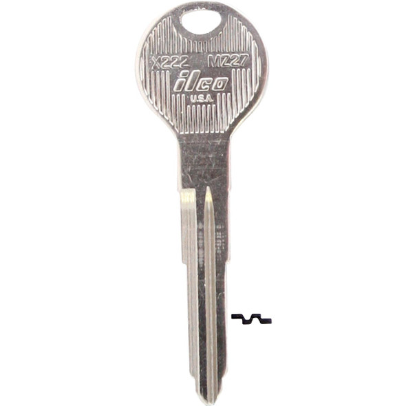 ILCO Mazda Nickel Plated Automotive Key, MZ27 / X222 (10-Pack) IAF01471002