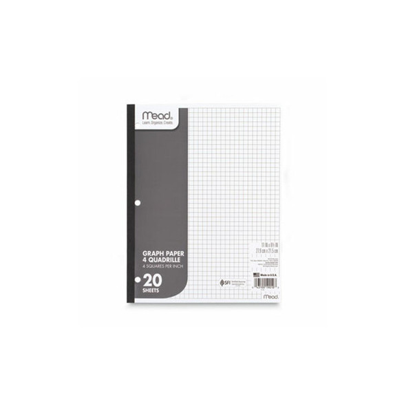 Mead® PAPER,QUAD RL,GRAPH,WHT 19010