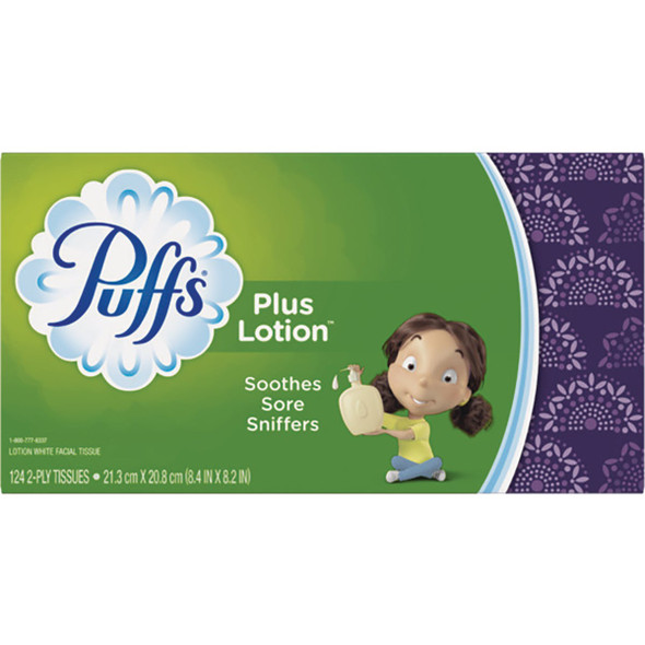 Puffs Plus Lotion Facial Tissue (124-Count) 3700039346 Pack of 24