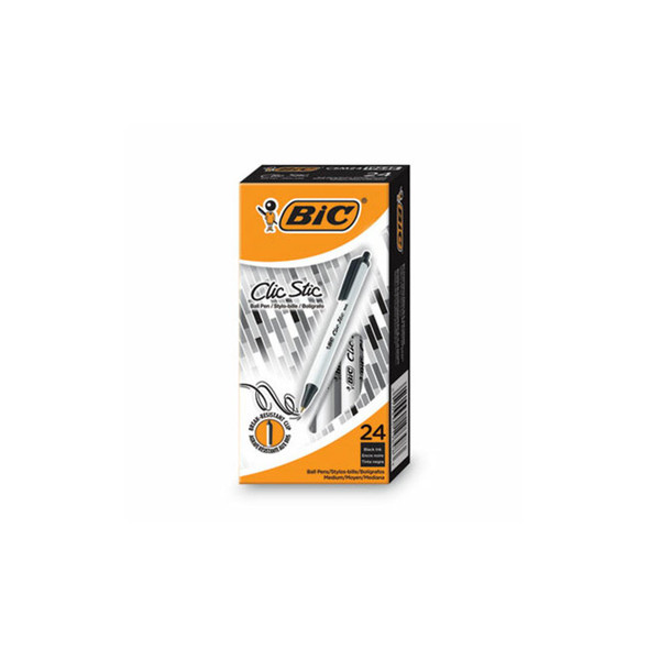 BIC® PEN,CLIC,STIC,RET,24PK,BK CSM241-BK