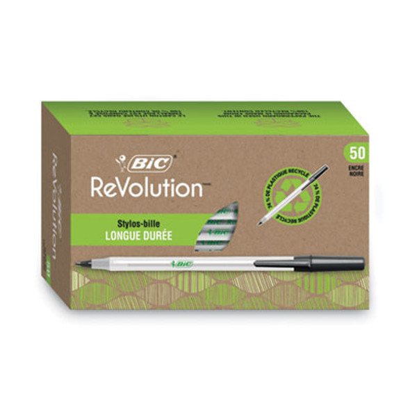 BIC® PEN,ECO RND STICK,50PK,BK GSME509BK