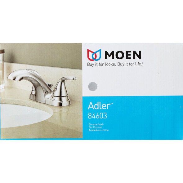 Moen Adler 2-Handle Lever Centerset Bathroom Faucet with Pop-Up, Chrome 84603 404521