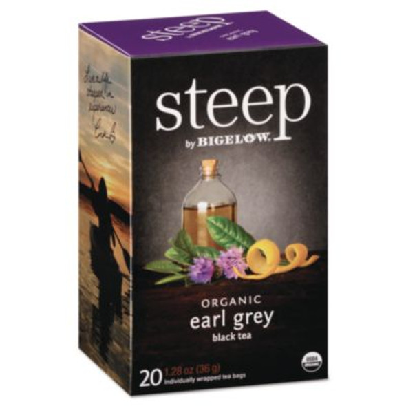 Bigelow® Steep Tea, Earl Grey, 1.28 Oz Tea Bag, 20/box RCB17700