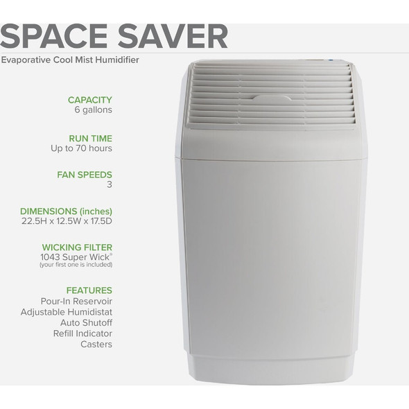 AirCare 6 Gal. Capacity 2700 Sq. Ft. Space Saver Evaporative Humidifier 831000 557766