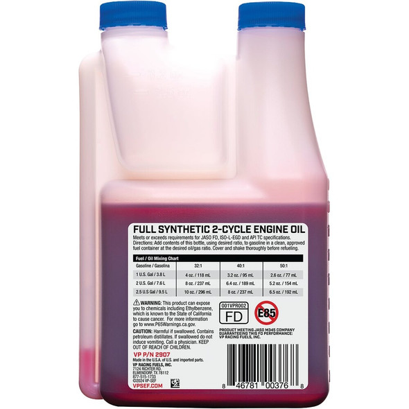 VP Racing Fuels 16 Oz. 2-Cycle Oil Fuel 2907 706401