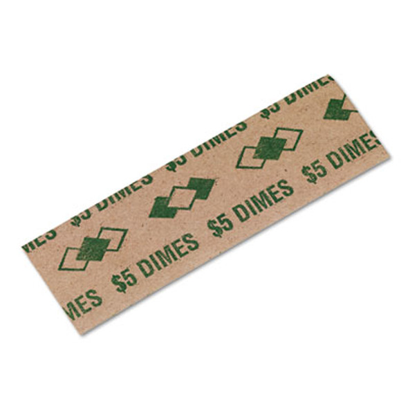 Iconex™ Tubular Coin Wrappers, Dimes, Green/Kraft, 1,000/Pack 53010 Iconex™ Tubular Coin Wrappers, Dimes, Green/Kraft, 1,000/Pack 53010