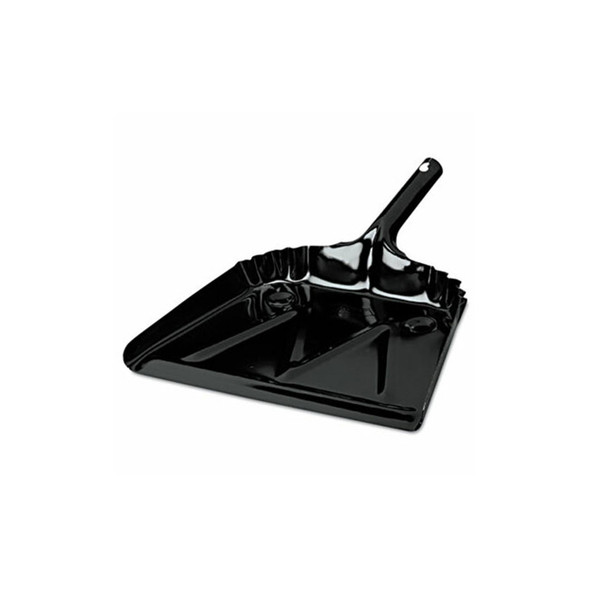 Impact® Heavy-Duty Metal Dust Pan, 12 X 14, 20-Gauge Steel, Black 4212