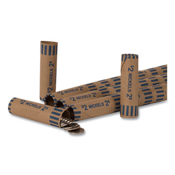 Pap-R Products Preformed Tubular Coin Wrappers, Nickels, Blue, 1,000/Box 20005