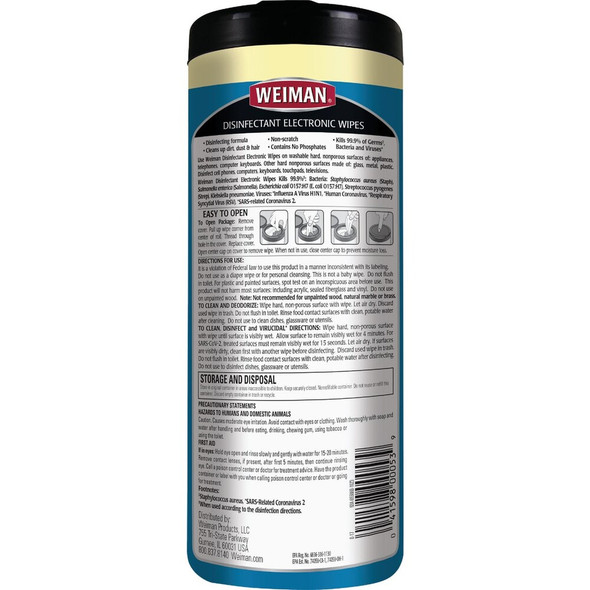 Weiman Electronic Media Wipes (30 Count) 93 609997