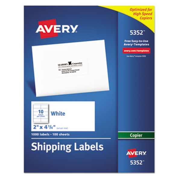 Avery® LABEL,COPY,2X4.25,1000/BX 05352