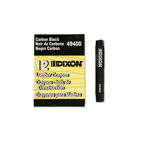 Dixon® Lumber Crayons, 0.5" x 4.5", Carbon Black, Dozen X49400