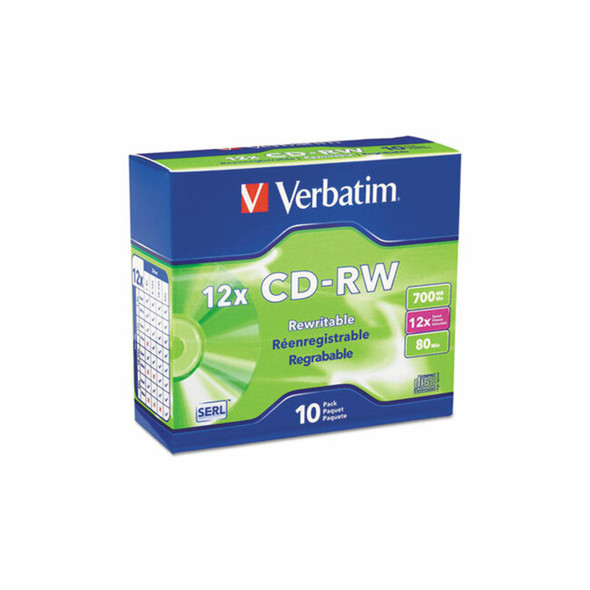 Verbatim® DISC,CD-RW,10/PK,SR 95156 Verbatim® DISC,CD-RW,10/PK,SR 95156