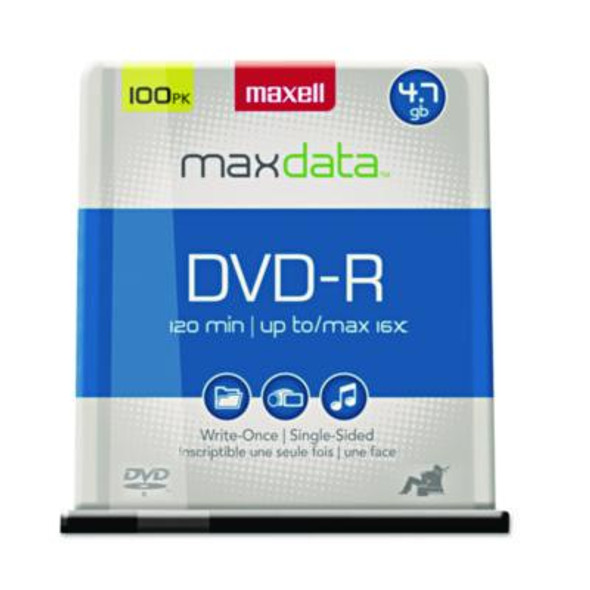 Maxell® Dvd-R Recordable Disc, 4.7 Gb, 16x, Spindle, Gold, 100/pack 638014