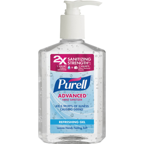 Purell 12 Oz. Advanced Hand Sanitizer Refreshing Gel Pump Bottle Pack of 12