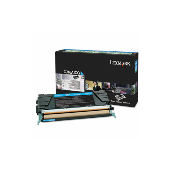 Lexmark™ C746a1cg Return Program Toner, 7,000 Page-Yield, Cyan C746A1CG