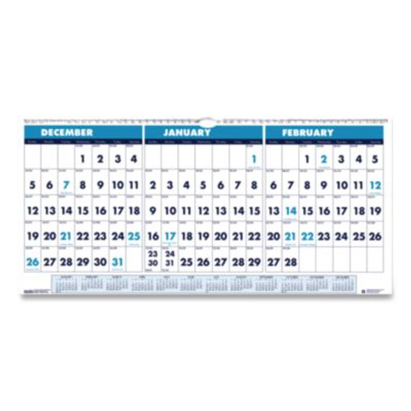 House of Doolittle™ CALENDAR,WALL,3 MONTH,BE 3648