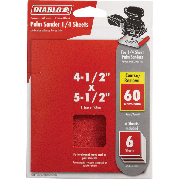 Diablo 6pk 1/4sht 60g Sanding DCS045060S06G