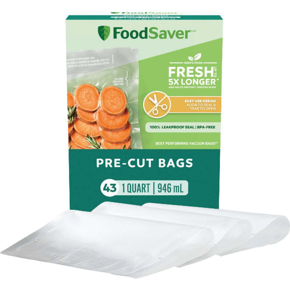 FoodSaver 1 Qt. Pre-Cut Bag (43-Ct.) 2215035