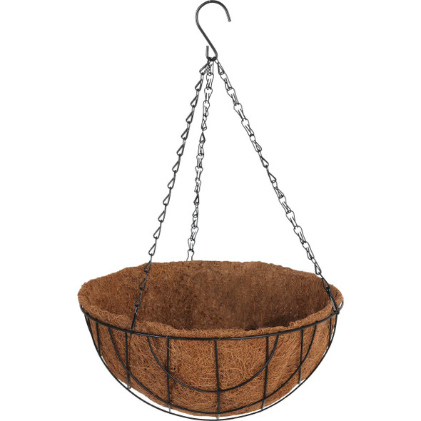 Best Garden 12 In. Steel Rod Black Powder Coat Hanging Plant Basket HB1301-12
