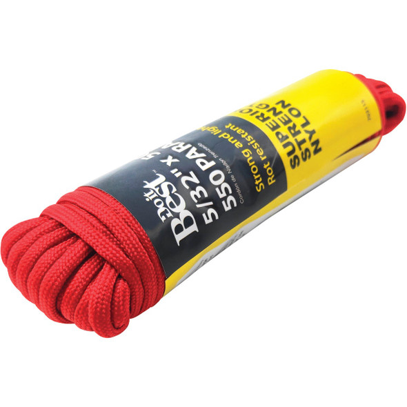 Do it Best 550 5/32 In. x 50 Ft. Red Nylon Paracord Do it Best 550 5/32 In. x 50 Ft. Red Nylon Paracord